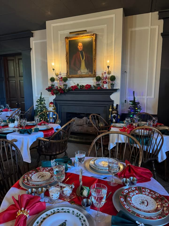 Christmas tea tables in the Georgian Room
