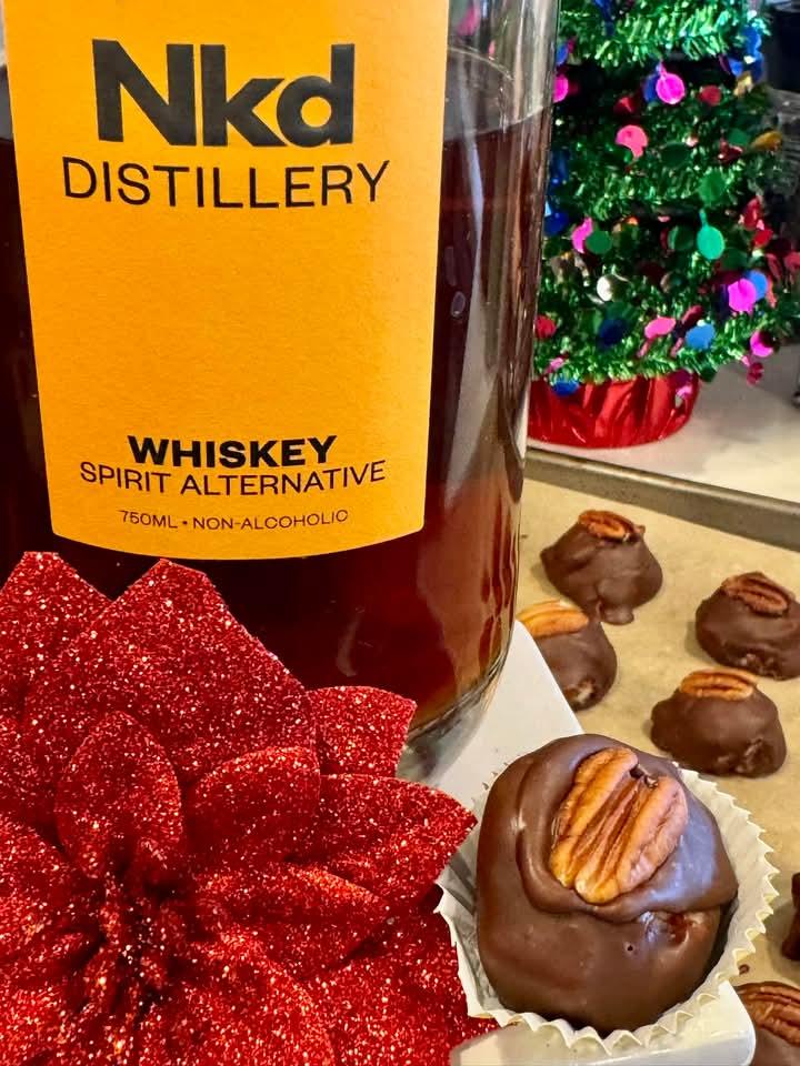 Bourbon-less bourbon balls and a non-alcoholic whiskey alternative