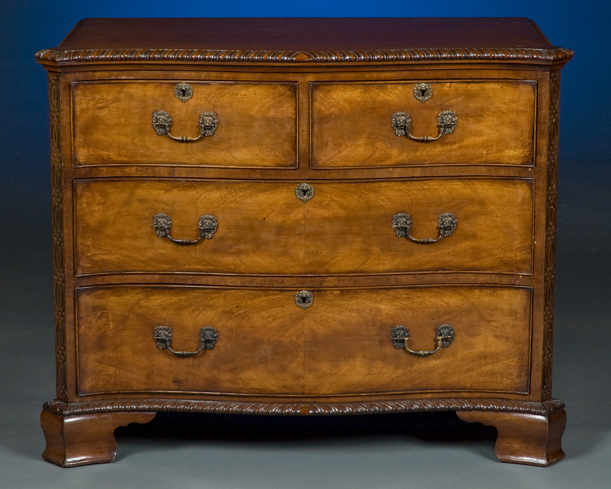 Mahogany Serpentine Shaped Chest - Image 5