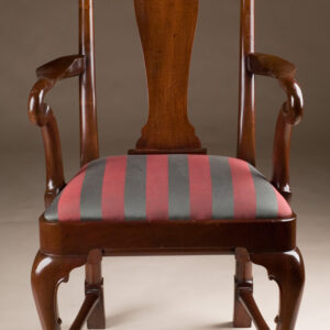 Mahogany Queen Anne Style Armchair
