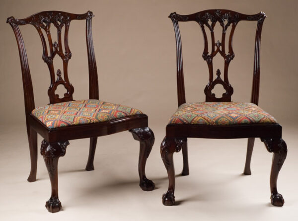 Reproduction Chippendale style side chairs