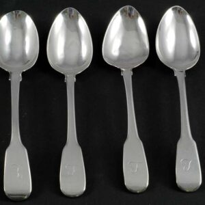 Set of Four English Silver Teaspoons