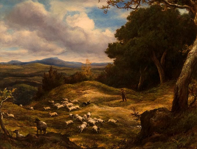 Sheep in a Landscape By Linnell - Image 2