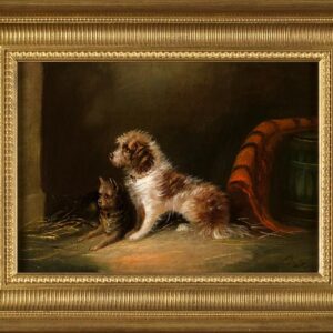 Langlois Oil On Canvas of Dogs