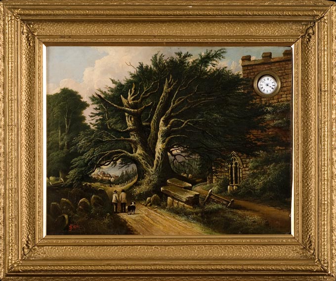Oil Painting With Embedded Watch
