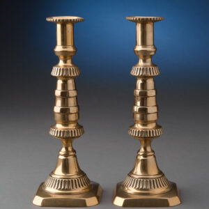 Square Cut Corner Based Brass Candlesticks