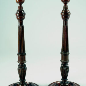Pair of English Antique Mahogany Candlesticks