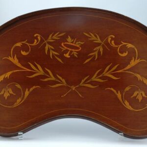 Antique Mahogany Kidney Shaped Tray