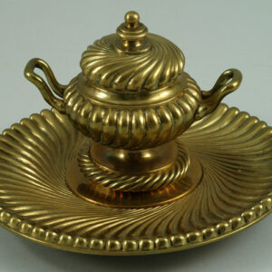 Antique Brass Inkwell