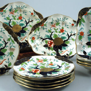 12 Piece English Blue & Gold China Set
