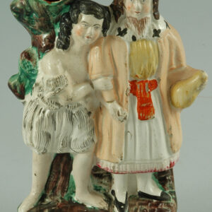 Antique Staffordshire Pottery Figure Spill Vase