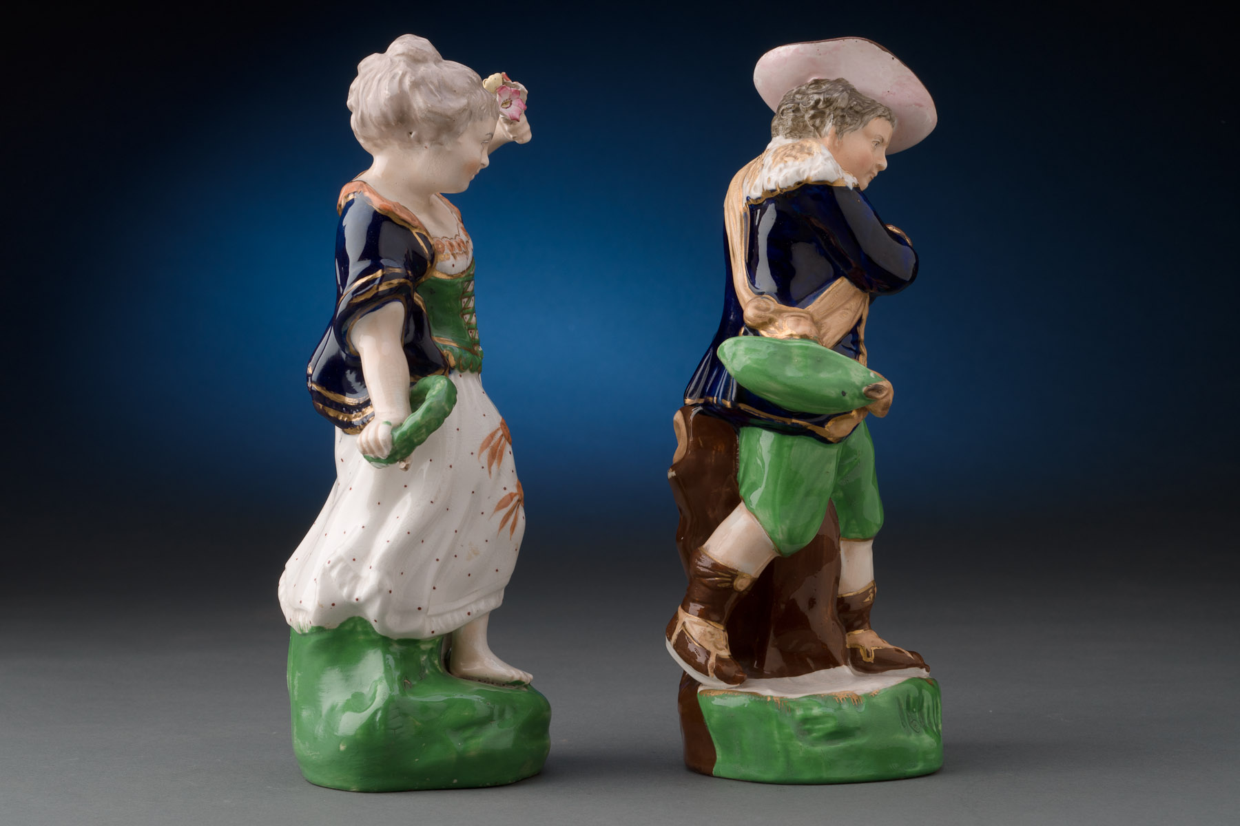 Pair of Staffordshire Figures Side