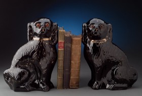 Pair of Staffordshire Black Spaniels