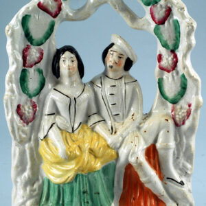 Antique Staffordshire Figure - Lovers Under Arbor