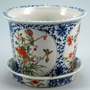 Antique Chinese Floral Flower Pot