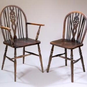 Set of 12 Wheel Back Windsor Chairs