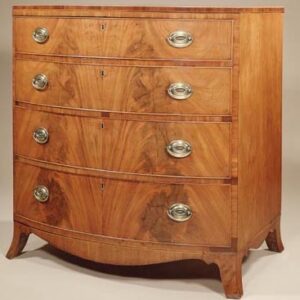 Antique Bow Front Mahogany Chest
