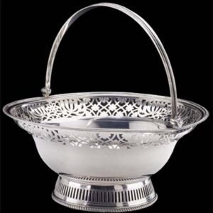 English Georgian Silver Round Cake Basket