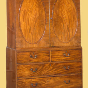 English Georgian Mahogany Linen Press