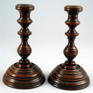 Antique Oak Candlesticks