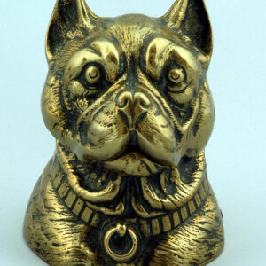 Antique Brass Bulldog Inkwell