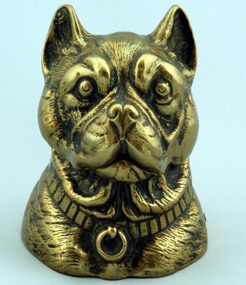brass bulldog statue