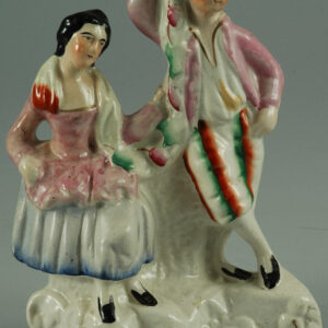 Staffordshire Pottery Figure - Couple With Garland