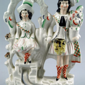 Staffordshire Pottery Figure of Couple Gardening