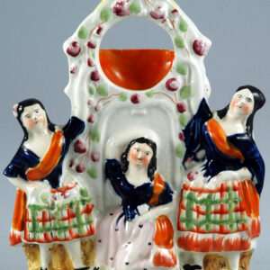 Old English Staffordshire Pottery Figure Watch Holder