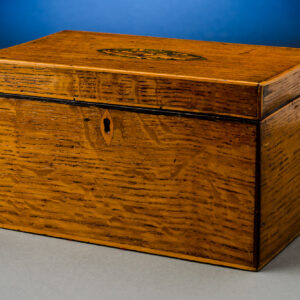 English walnut tea caddy