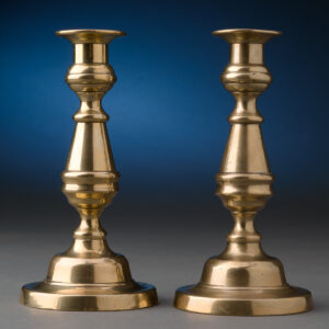 Round Based Brass Candlesticks