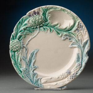 Antique Majolica Asparagus Plate