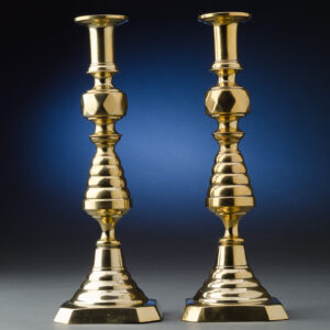 14" Brass Beehive Candlesticks