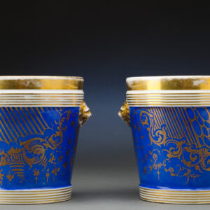Blue and Gold French Cachepots