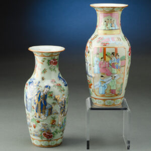 Famille Rose Celadon Vases