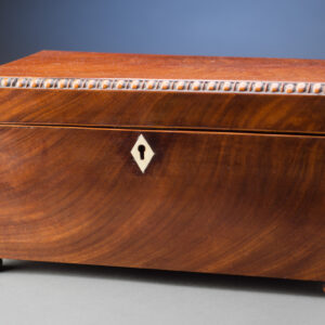 Mahogany Tea Caddy with Bead Border