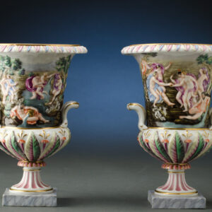 Pair of Capo di Monte Urns