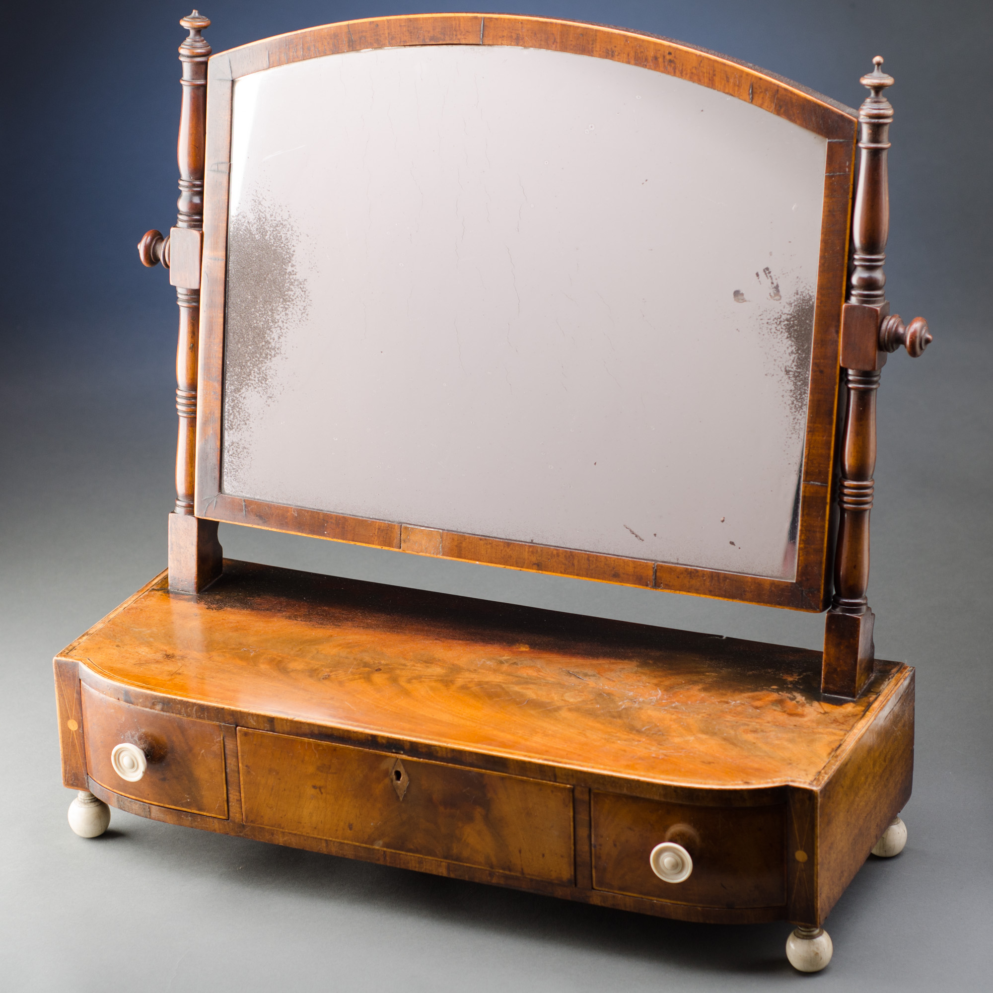 Dressing Mirror on Ivory Ball Feet