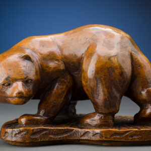 Carved Wooden Polar Bear
