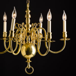 Danish Six Arm Chandelier
