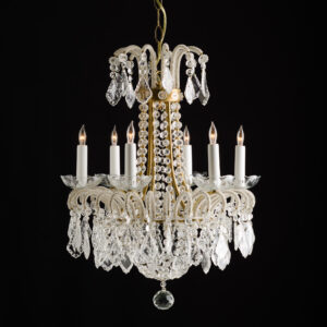 Six Light Chandelier Dripping With Crystals