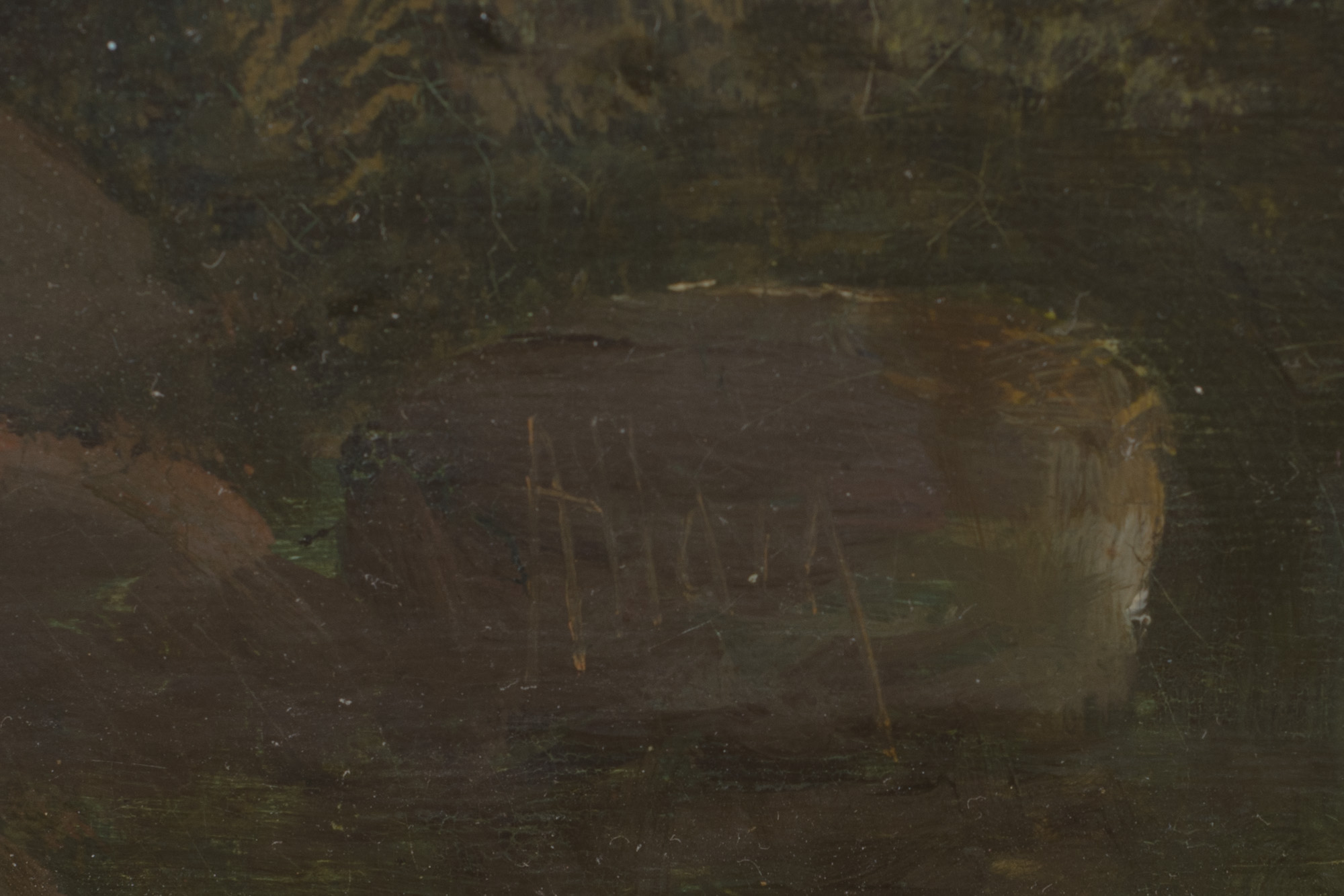 Bridge Over River Scene by R. Allen - Image 3
