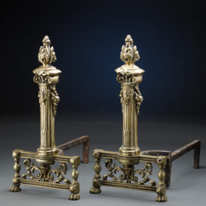 Pair of French Brass Andirons
