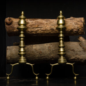 American Brass Andirons-Pair