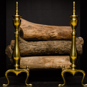 Urn Top Andirons on Pad Feet