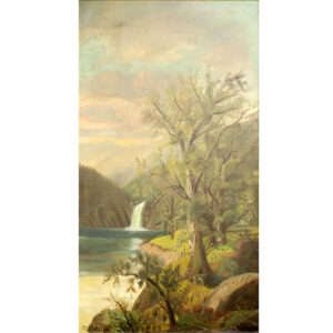 Vertical Landscape with Waterfall by F.E. Lillard