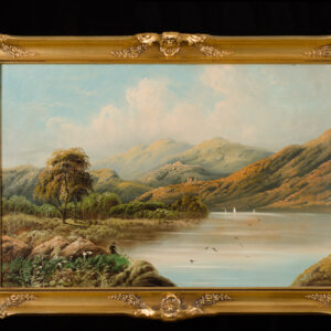 Pair of Oil on Canvas Mountain and Lake Scenes