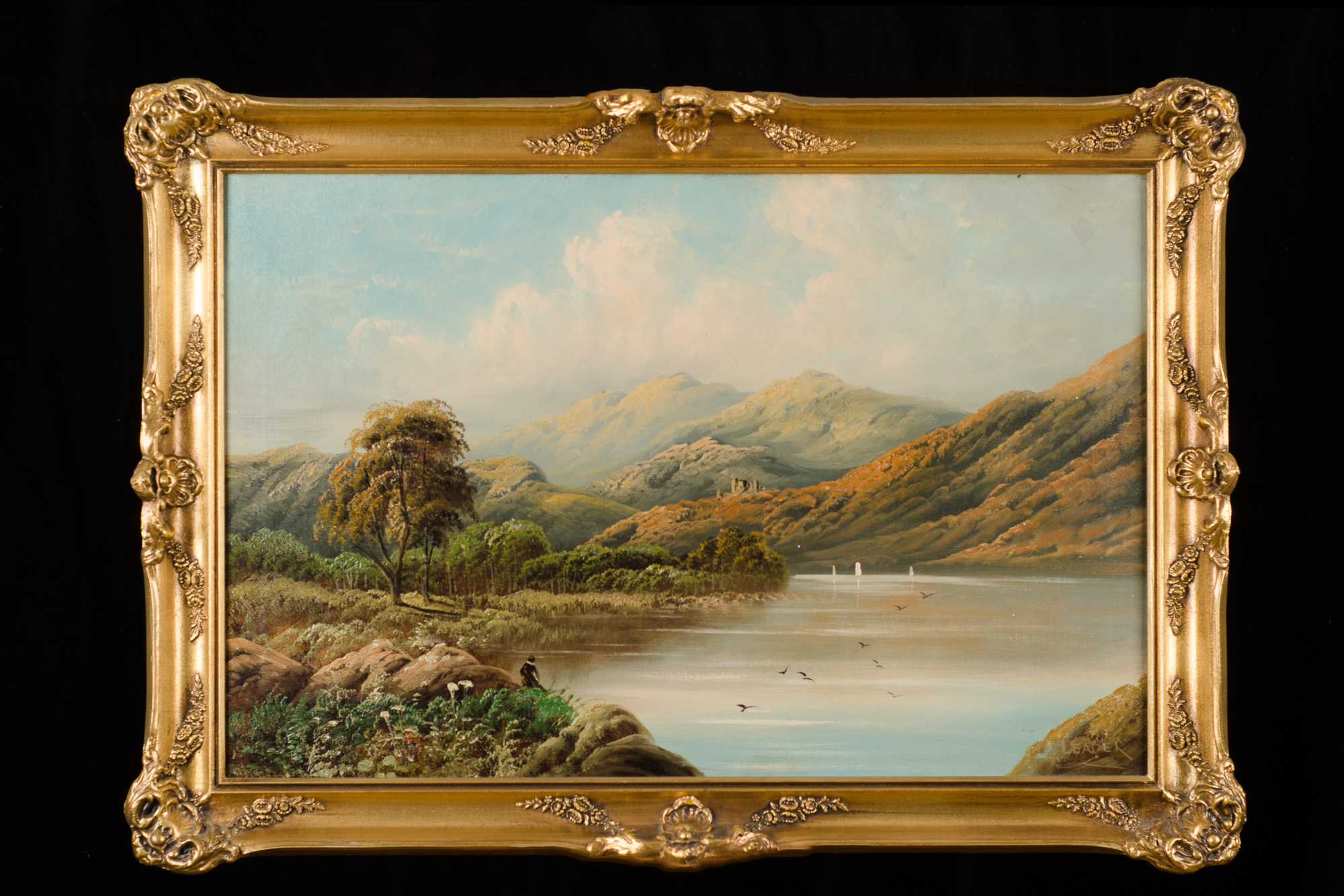 Pair of Oil on Canvas Mountain and Lake Scenes