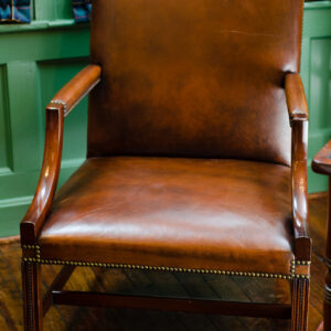 Brown Hide Gainsborough Chair
