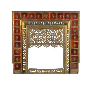 Tile and Brass Fireplace Surround